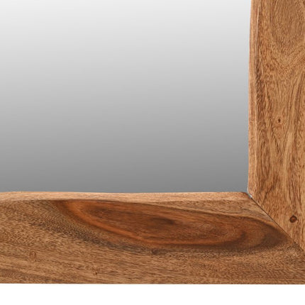 44" Brown Solid Wood Live Edge Framed Accent Mirror