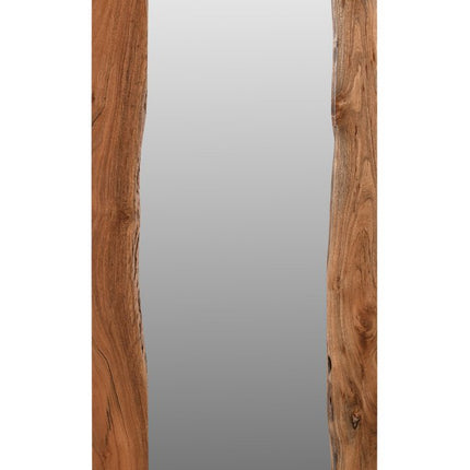 32" Brown Live Edge Solid Wood Full Length Hanging Mirror