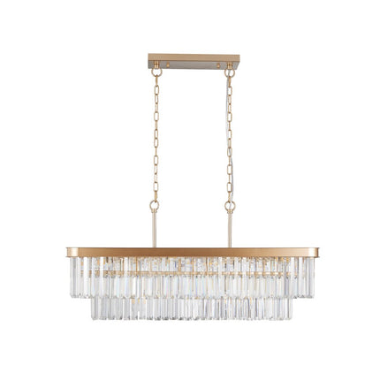 Gold Eleven Light Metal Chandelier With Gold Shades