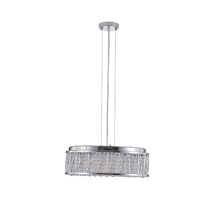 Silver Seven Light Metal Chandelier With Silver Shades