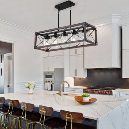 Red and Black Chandelier Metal Ceiling Light