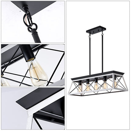 White Five Light Metal Chandelier With White Shades