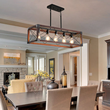 Red and Black Chandelier Metal Ceiling Light