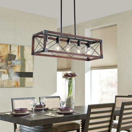 Red and Black Chandelier Metal Ceiling Light