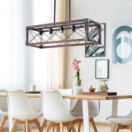 Red and Black Chandelier Metal Ceiling Light