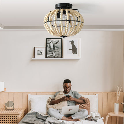 White Four Light Metal Smart Enabled Semi-Flush Chandelier With White Shades