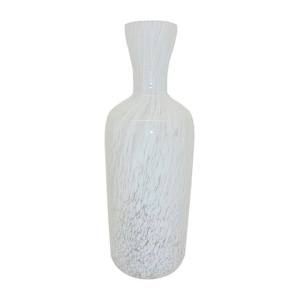 12" Opal Swirl Art Glass Cylinder Table Vase