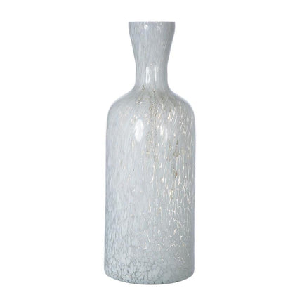 12" Opal Swirl Art Glass Cylinder Table Vase