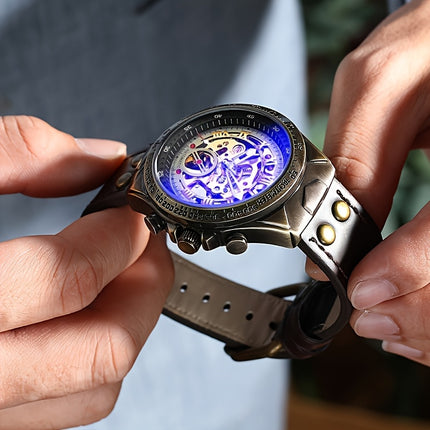Men's New Mechanical Watch Business Sports Creative Sci-Fi Retro Style Fashion Casual