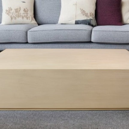 72" Natural Solid Wood Distressed Coffee Table
