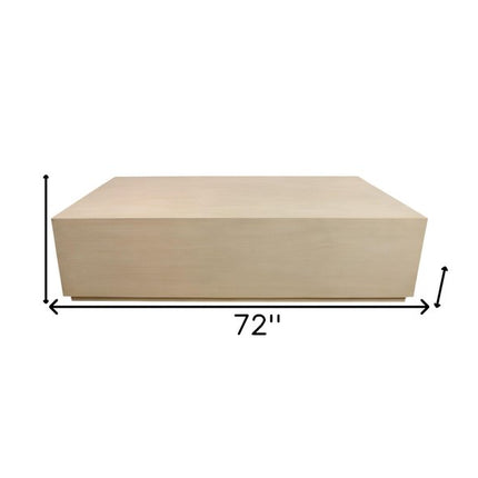 72" Natural Solid Wood Distressed Coffee Table
