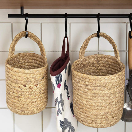 Garden Plant Basket Cattail Woven Hanging Basket