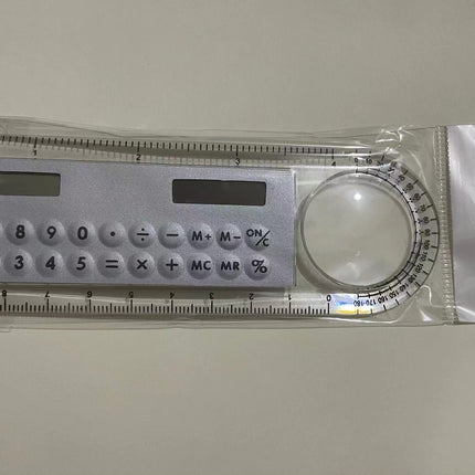 Wholesale Mini Color Multifunctional Student 10cm Ruler Solar Calculator