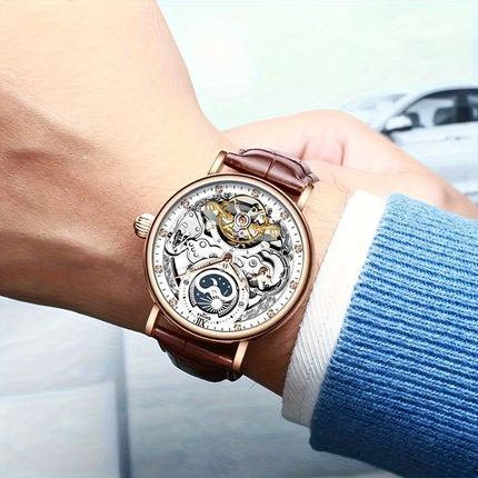 Men'S Watch With Two Time Displays, A Fashionable Timepiece And An Ideal Gift Choice, Without Battery