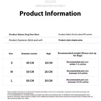 Internet Celebrity Dog's Paw Cat Nest Dog Bed Four Seasons Universal Pet Warm