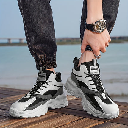 Men'S Casual Sneakers, Solid Color, Breathable Mesh Upper & Inner, EVA Sole, Cloth Insole