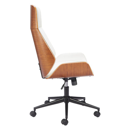 White Adjustable Height Rolling Office Chair