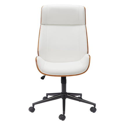 White Adjustable Height Rolling Office Chair