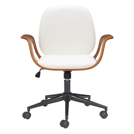 White Adjustable Height Rolling Office Chair