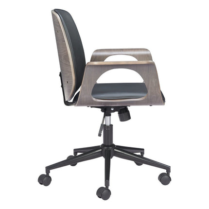 Black Adjustable Height Rolling Office Chair
