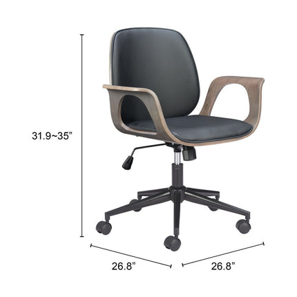 Black Adjustable Height Rolling Office Chair