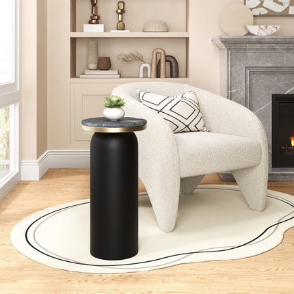 24" Black Wood End Table