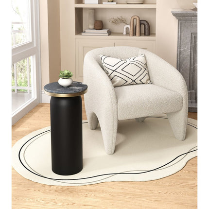 24" Black Wood End Table