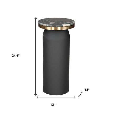 24" Black Wood End Table