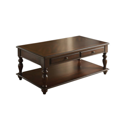 48" Brown Wood Lift Top Coffee Table With Shelf
