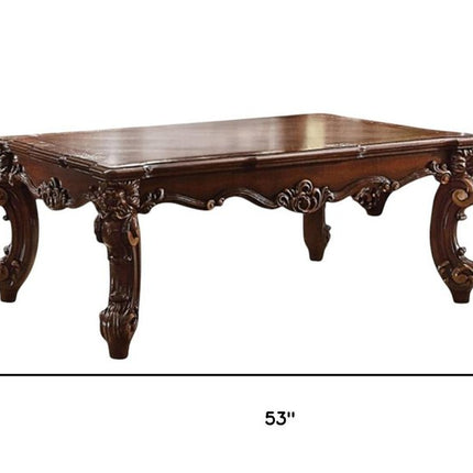53" Dark Brown Wood Coffee Table