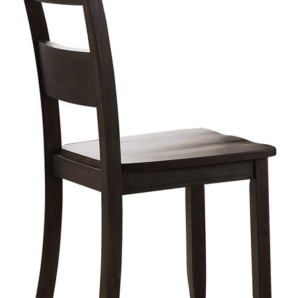Set of Two Walnut Solid Wood Ladder Back Dining Side Chairs