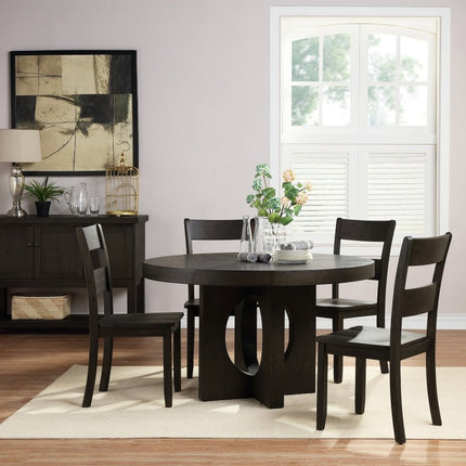 Set of Two Walnut Solid Wood Ladder Back Dining Side Chairs