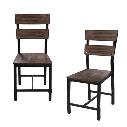 Set of Two Lavender and Gold Fabric Wing Back Dining Side Chairs