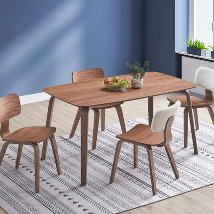Set of Two Oak and Brown Solid Wood Open Back Dining Side Chairs