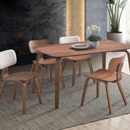 Set of Two Oak and Brown Solid Wood Open Back Dining Side Chairs