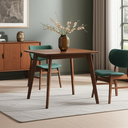 Set of Two Green and Brown Fabric Open Back Dining Side Chairs
