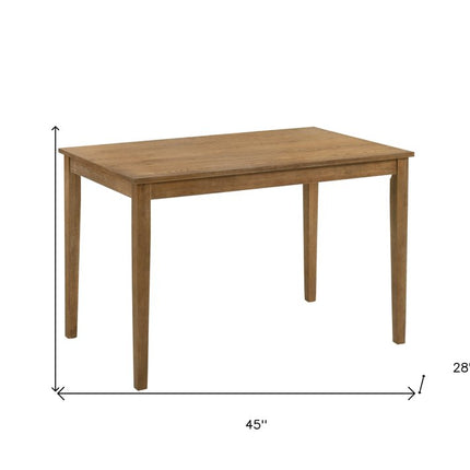 Five Piece Oak Solid Wood Dining Set with Four Chairs