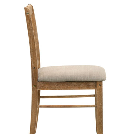 Five Piece Oak Solid Wood Dining Set with Four Chairs