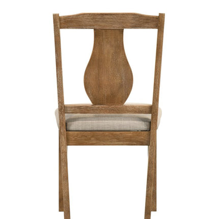 Five Piece Oak Solid Wood Dining Set with Four Chairs