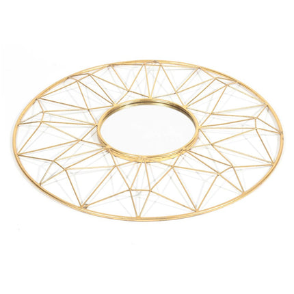 32" Gold Metal Round Accent Mirror