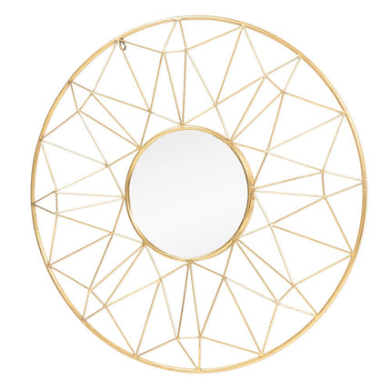32" Gold Metal Round Accent Mirror
