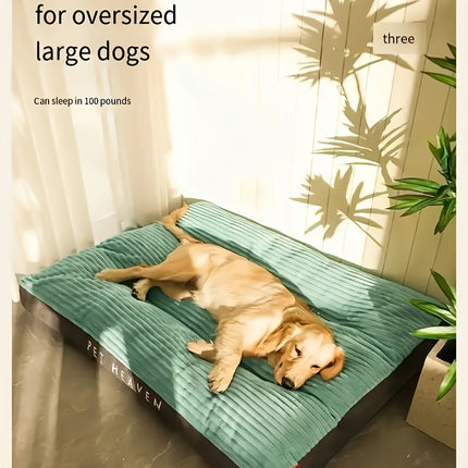 Comfort Stripe Square Pet Bed - Soft, Durable & Scratch-Resistant Dog Mat for Small to Medium Breeds - All-Season Cozy Cat Nest with Removable Polyester Fill