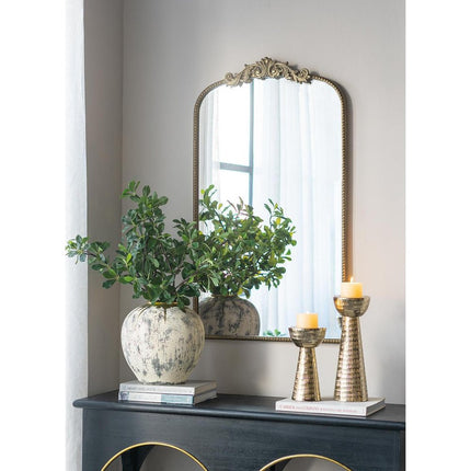 12" Gray Ivory And Gold Modern Abstract Ceramic Table Vase