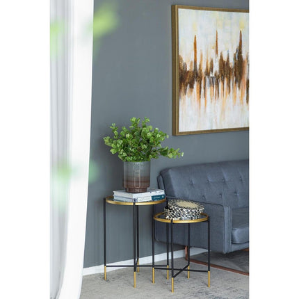 9" Gray And Brown Ombre Glass Round Table Vase
