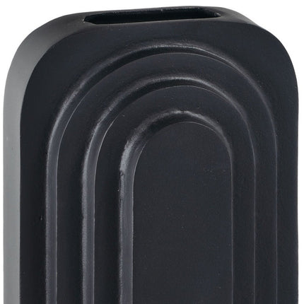 12" Black Geometric Aluminum Table Vase