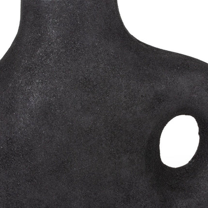 12" Black Aluminum Modern Abstract Table Vase