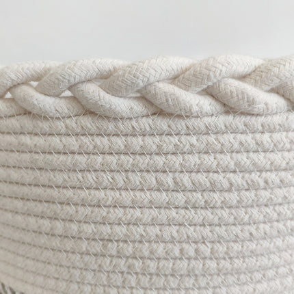 Cotton String Woven Laundry Basket Large Capacity Living Room Bedroom Toy Fabric Storage