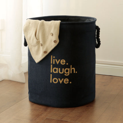 Cotton And Linen Folding Storage Laundry Basket