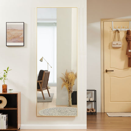 Full Length Mirror with stand, Floor Mirror with Aluminum Alloy Frame,