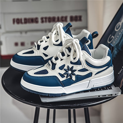 Men'S Shoes Featuring a Unique Floral Color-Block Design! Trendy And Comfortable Sneakers